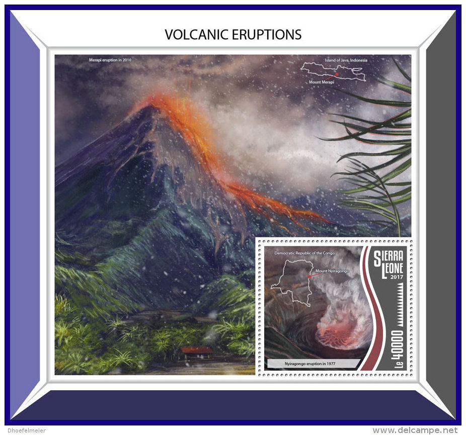 SIERRA LEONE 2017 ** Volcanic Eruption Vulkanausbrüche Éruption Volcanique S/S - IMPERFORATED - DH1741 - Volcanos