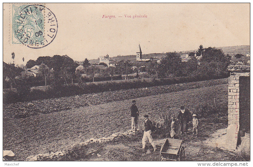 Farges - Vue Générale (animation, Au Moins Trois Générations, Nettoyage Des Fûts) Circ 1906, Cachet Boite "B2" - Autres & Non Classés