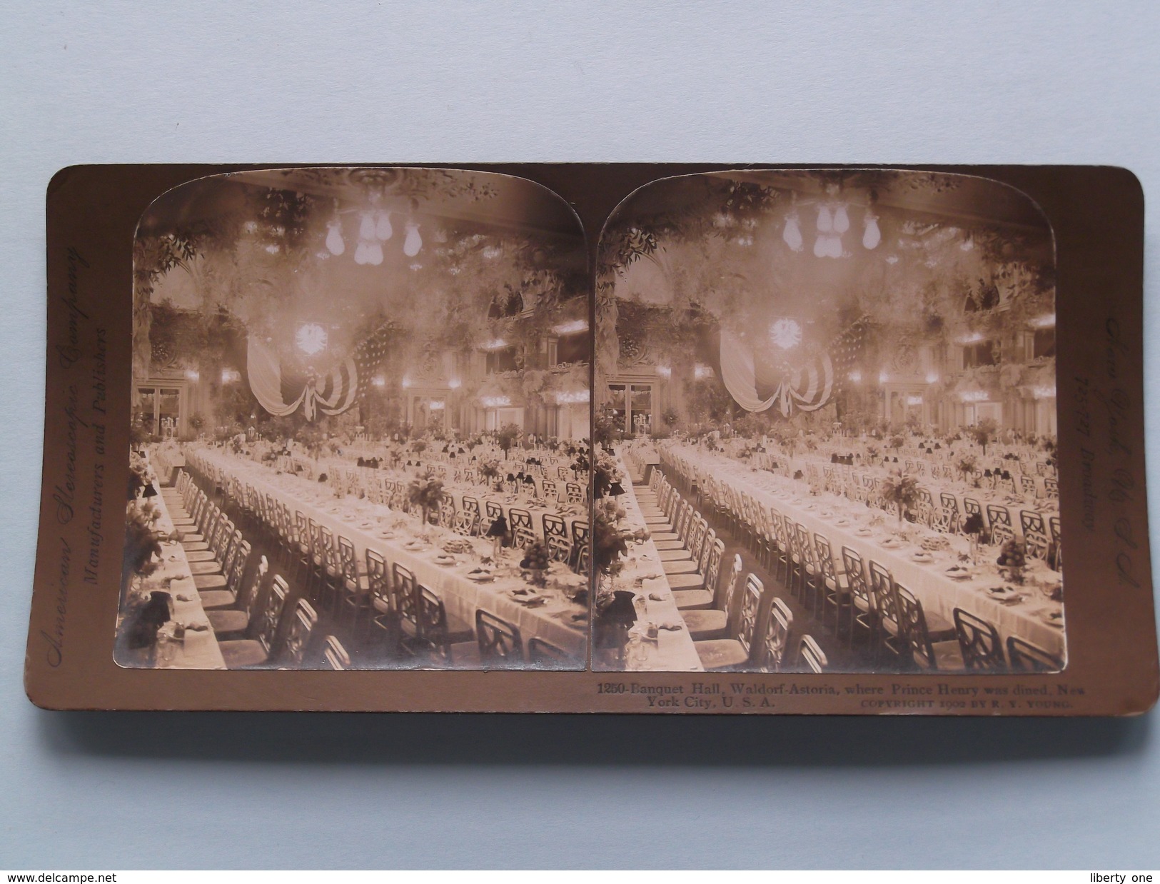 BANQUET Hall WALDORF ASTORIA New York City U.S.A. (1250) Stereo Photo : American Stereo Cy ( Voir Photo ) ! - Photos Stéréoscopiques