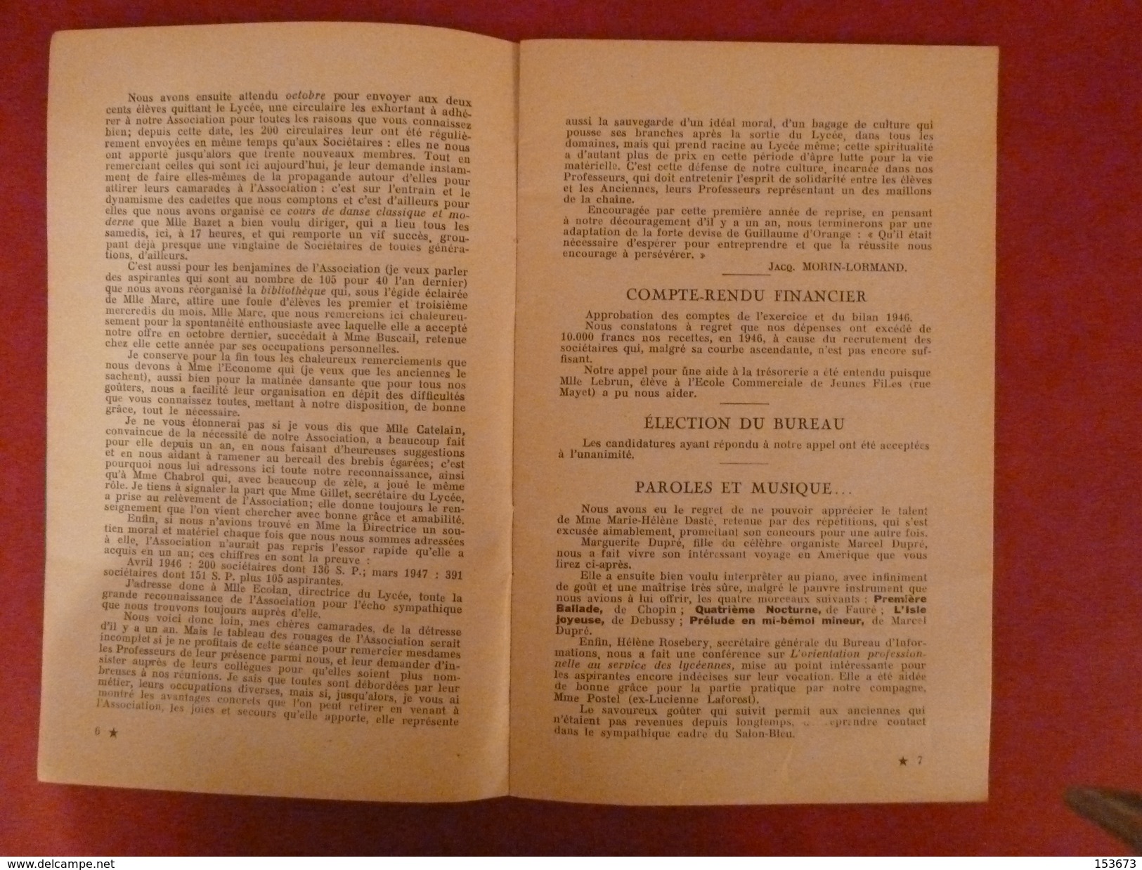 Bulletin Anciens élèves Lycée VICTOR-DURUY à Paris - Assemblée Générale De Mai 1947 - Diplômes & Bulletins Scolaires