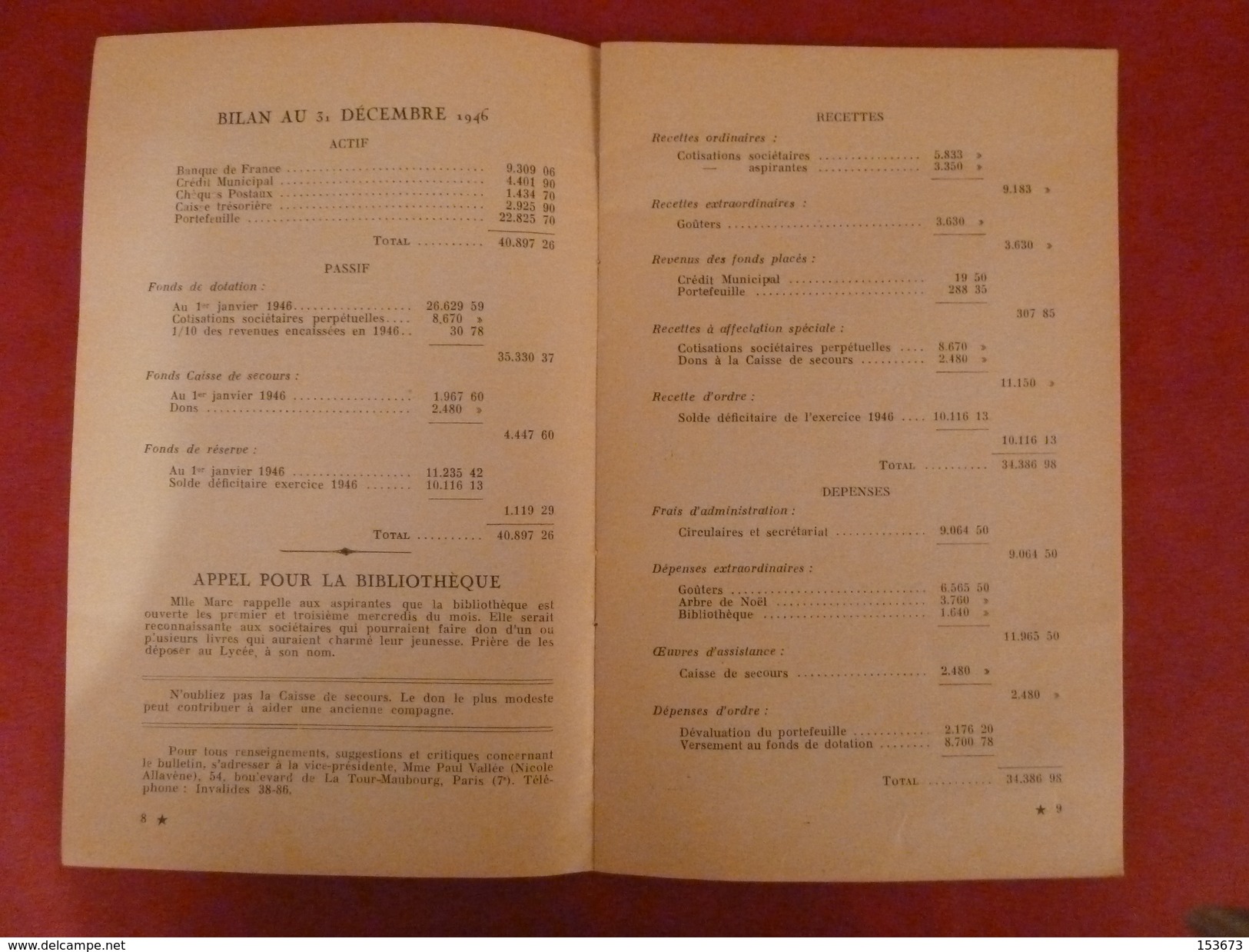 Bulletin anciens élèves lycée VICTOR-DURUY à Paris - Assemblée générale de mai 1947