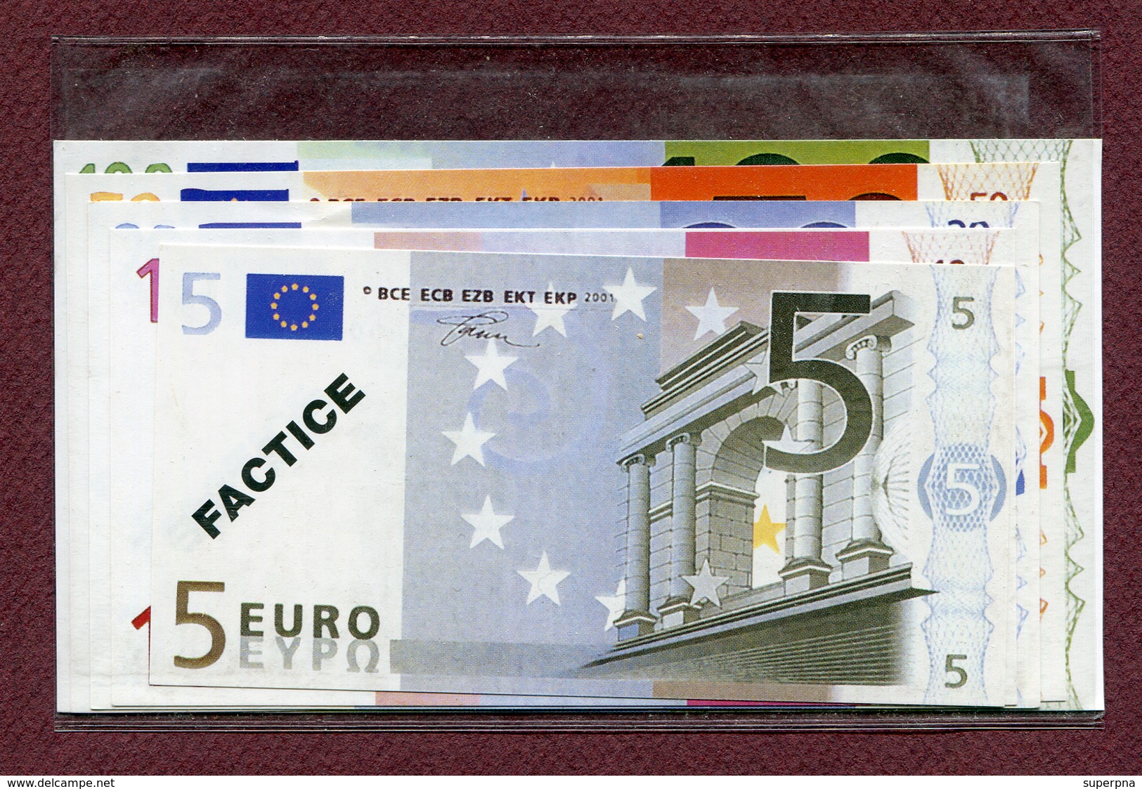 SERIE COMPLETE DE 5 BILLETS EURO FACTICES LA POSTE - Other & Unclassified