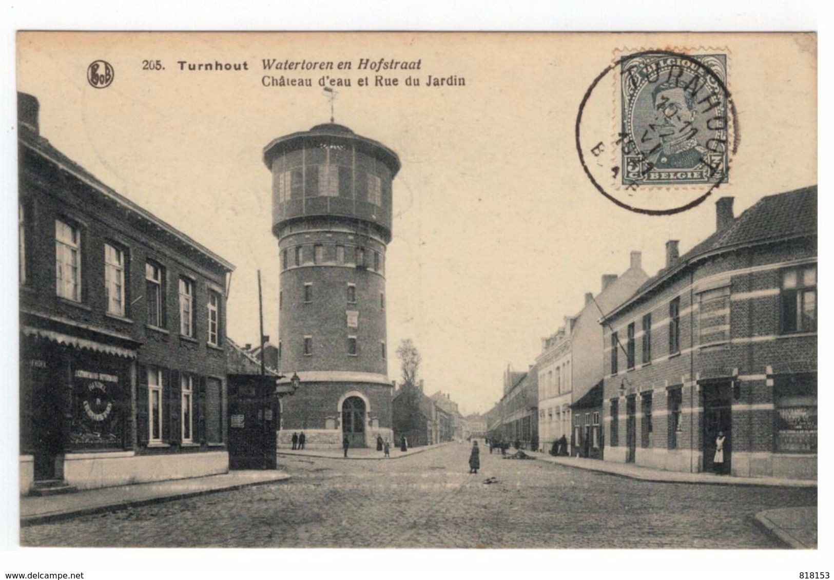 205.Turnhout : Watertoren En Hofstraat (lichte Plooi Achterzijde) - Turnhout