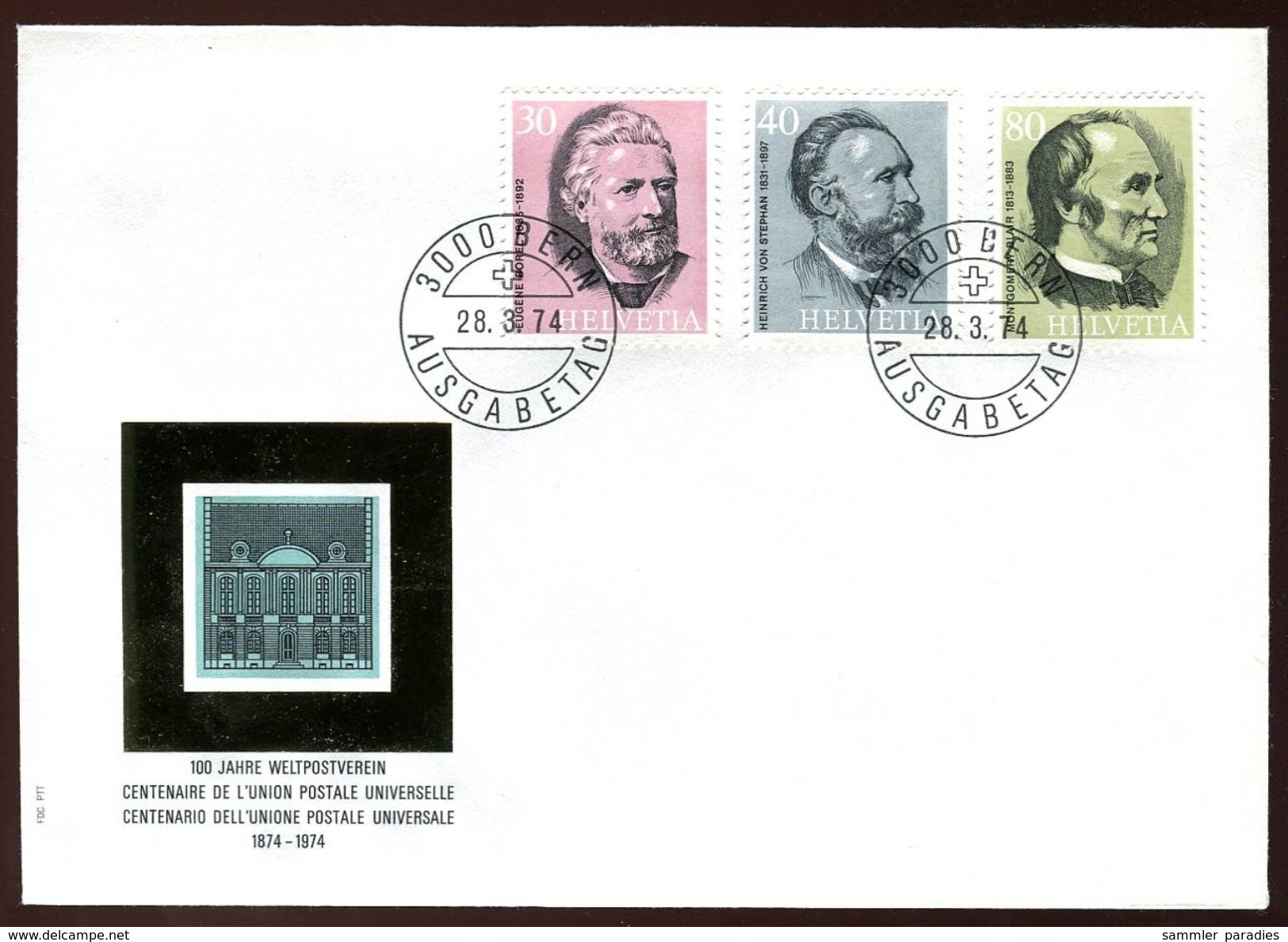 01385c) Schweiz - FDC - Michel 1024 / 1026 - Zumstein-Nummer 553 / 555 UPU - FDC