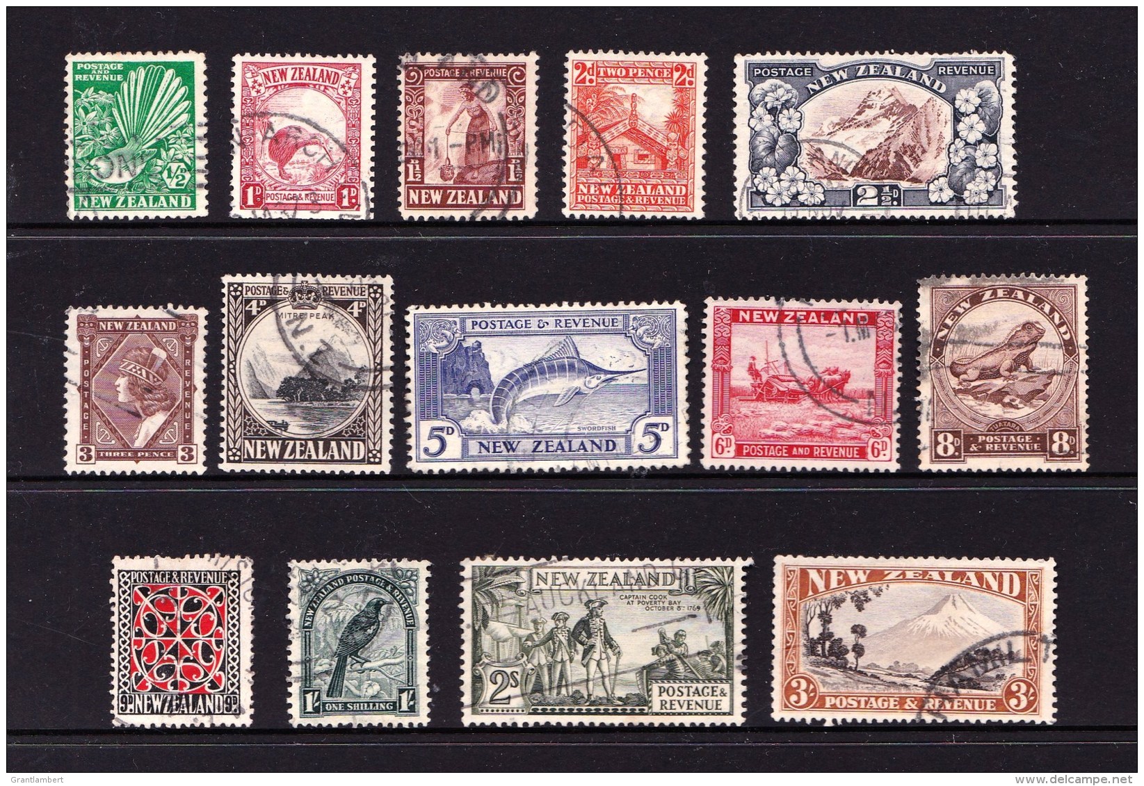 New Zealand 1935-6 Pictorials Set Of 14 Used - Used Stamps