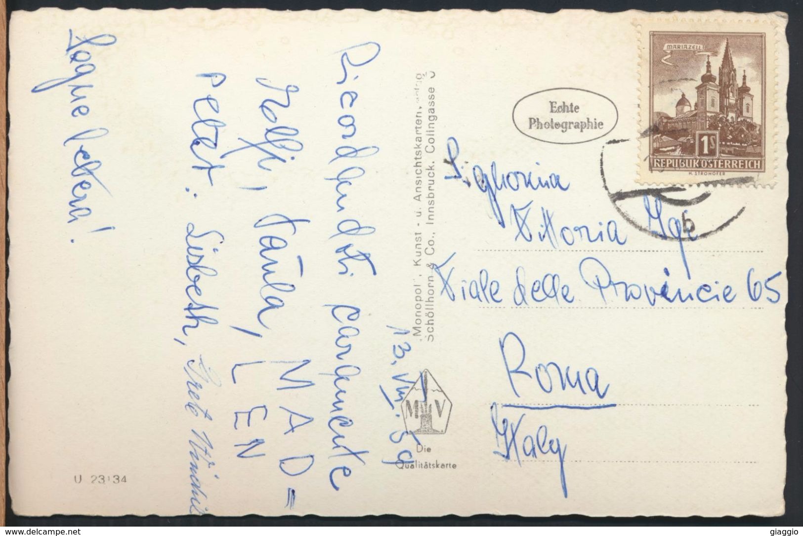 °°° 9110 - ZIRLERBERGSTRASSE UND RASTHAUS GEGEN INZING OBERINNTAL - 1959 With Stamps °°° - Zirl