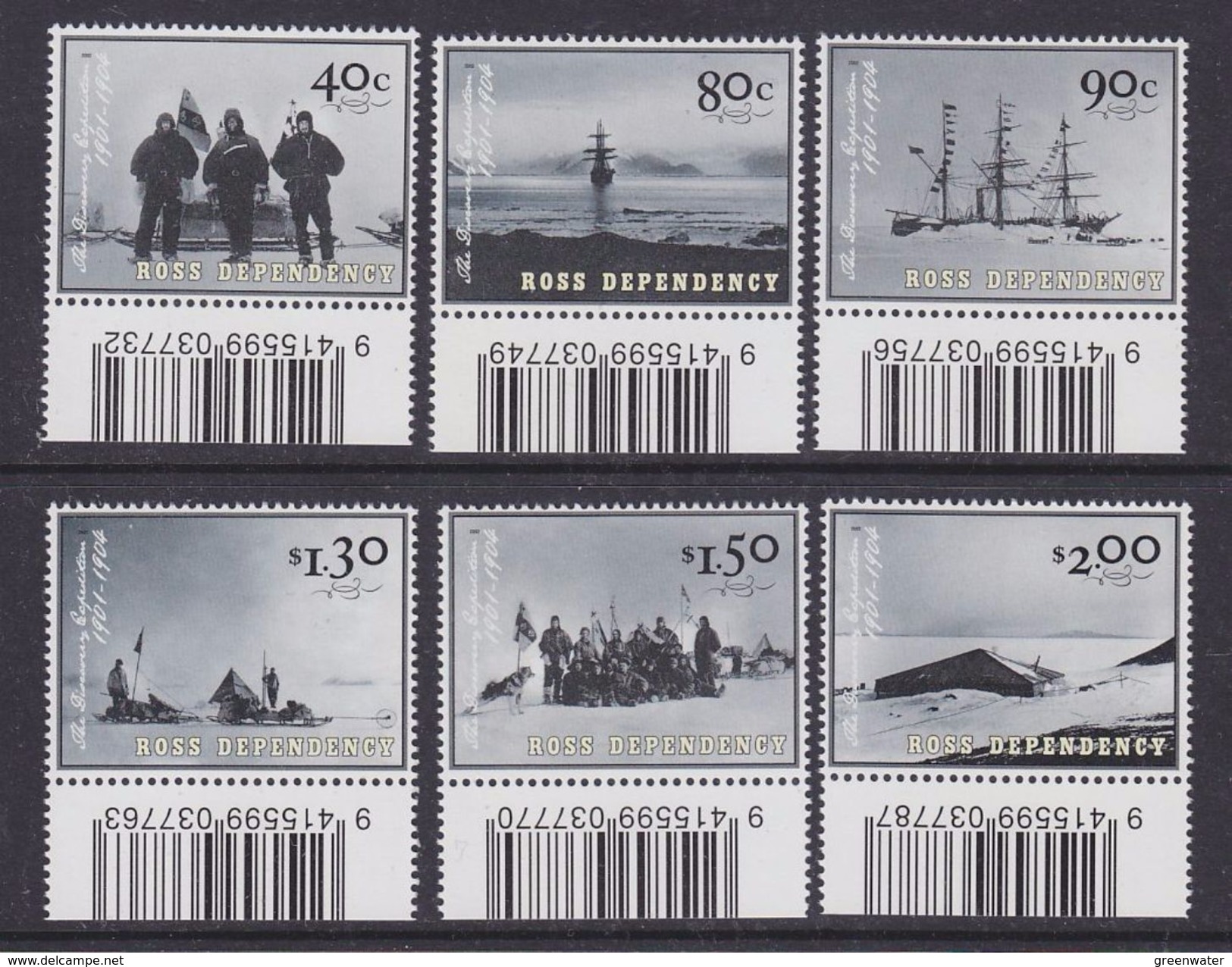 Ross Dependency 2002 The Discovery Expedition 6v (code In Margin) ** Mnh (36961 - Ongebruikt