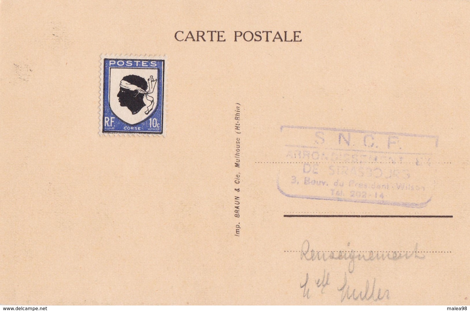 CENTENAIRE  Du CHEMIN De FER  STRASBOURG -   BALE   1846 - 1946,,,,,, Au Verso , Timbre +  CACHET De Le SNCF,,,TBE - Sonstige & Ohne Zuordnung