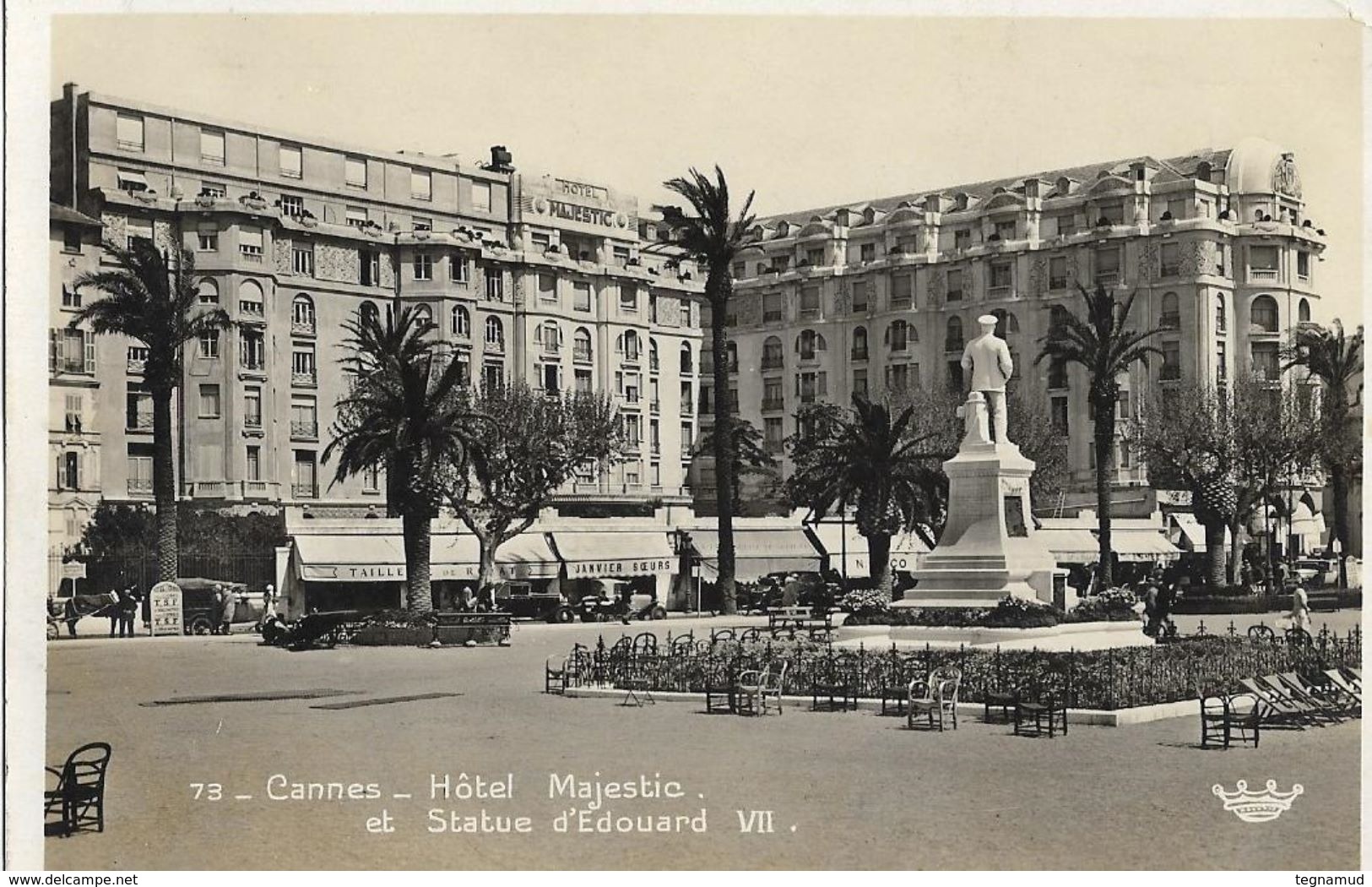 CANNES - Hôtel Majestic Et Statue D'Edouard VII - Cannes
