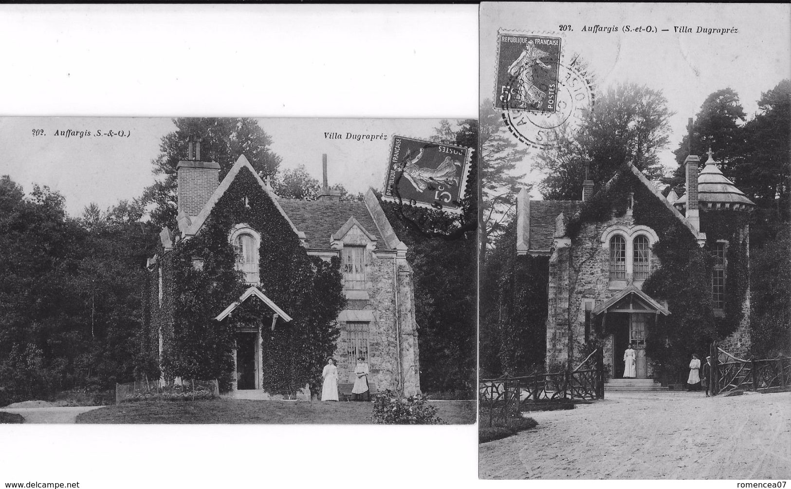 AUFFARGIS (Yvelines) - Lot De 2 CPA De La VILLA DUGRAPREZ - Scannées Individuellement - Voyagées - Auffargis