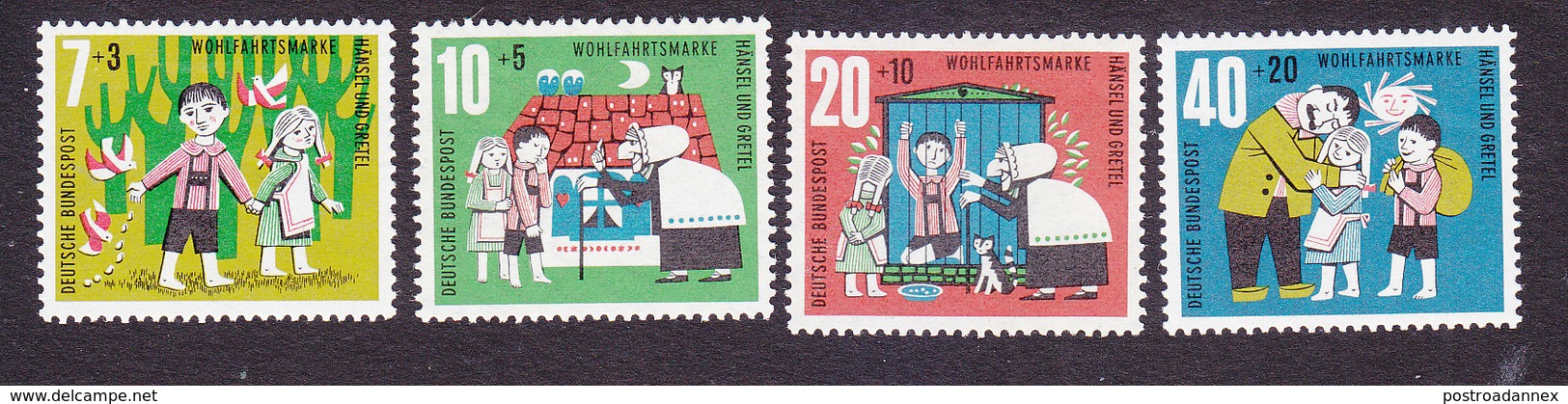 Germany, Scott #B376-B379, Mint Never Hinged, Hansel And Gretel, Issued 1961 - Ungebraucht