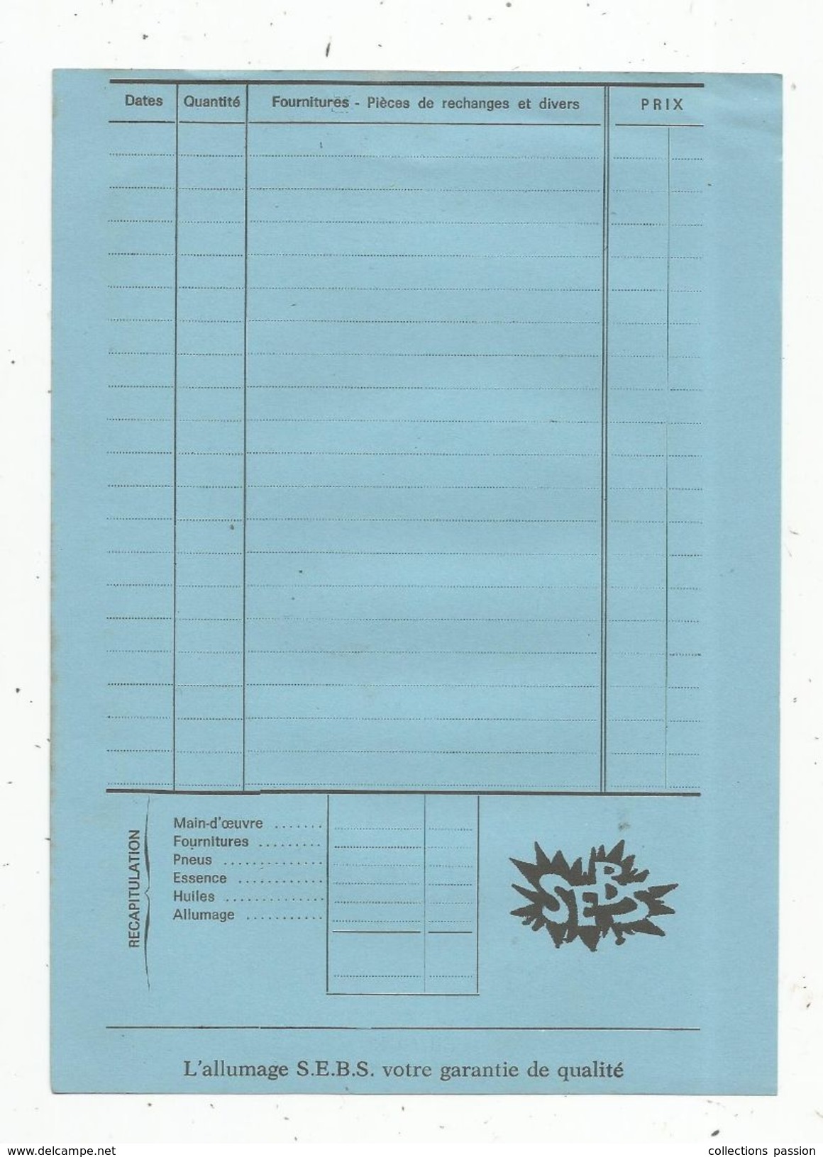 Garage Automobile , Fiche Des Travaux à Exécuter, Facture, Ets BONNET-SOUDEIX , Périgueux  , Frais Fr : 1.45 E - Cars