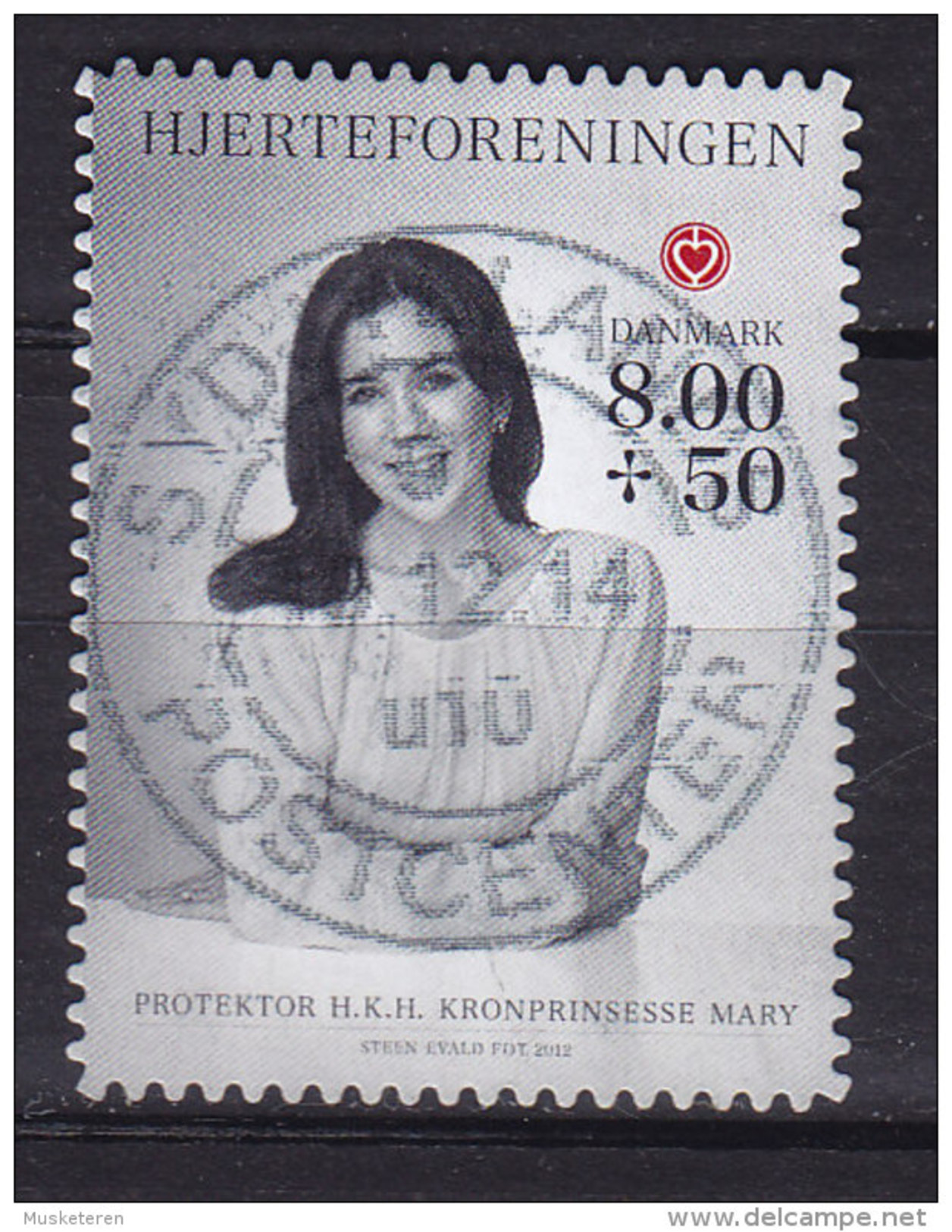 Denmark 2012 Mi. 1713  8.00 Kr. + 0.50 Ø Heart Herz Organization Princess Mary (Booklet Markenheftchen) Deluxe Cancel !! - Gebraucht