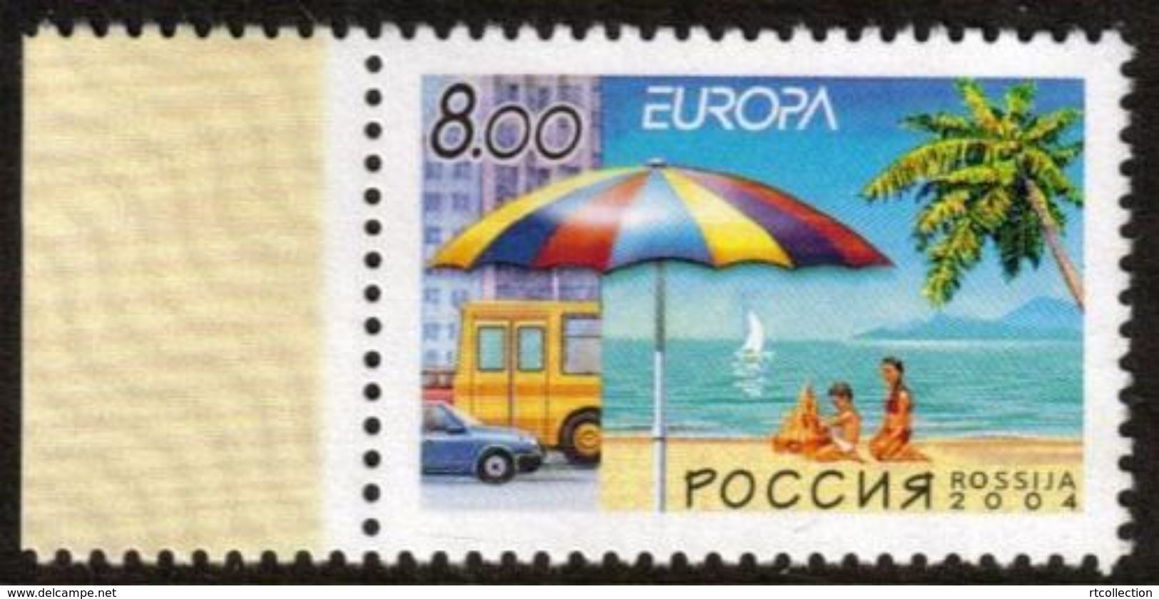 Russia 2004 Europa CEPT Europe Issue Programe Vacation Sea Holiday Tourism Sailboat Cars Stamp MNH Michel 1172 Sc #6838 - Other & Unclassified