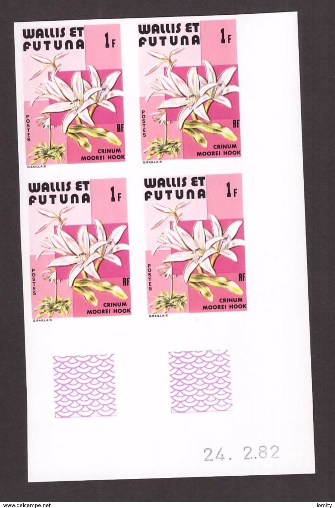 Wallis Et Futuna Rare Coin Daté Timbre Non Dentelé Neuf Luxe **  N° 282 à 284 Fleurs - Non Dentelés, épreuves & Variétés