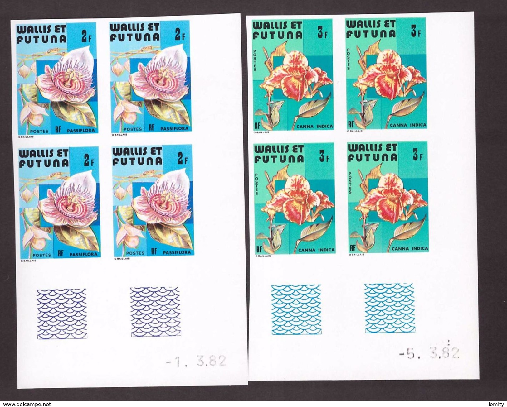 Wallis Et Futuna Rare Coin Daté Timbre Non Dentelé Neuf Luxe **  N° 282 à 284 Fleurs - Non Dentelés, épreuves & Variétés