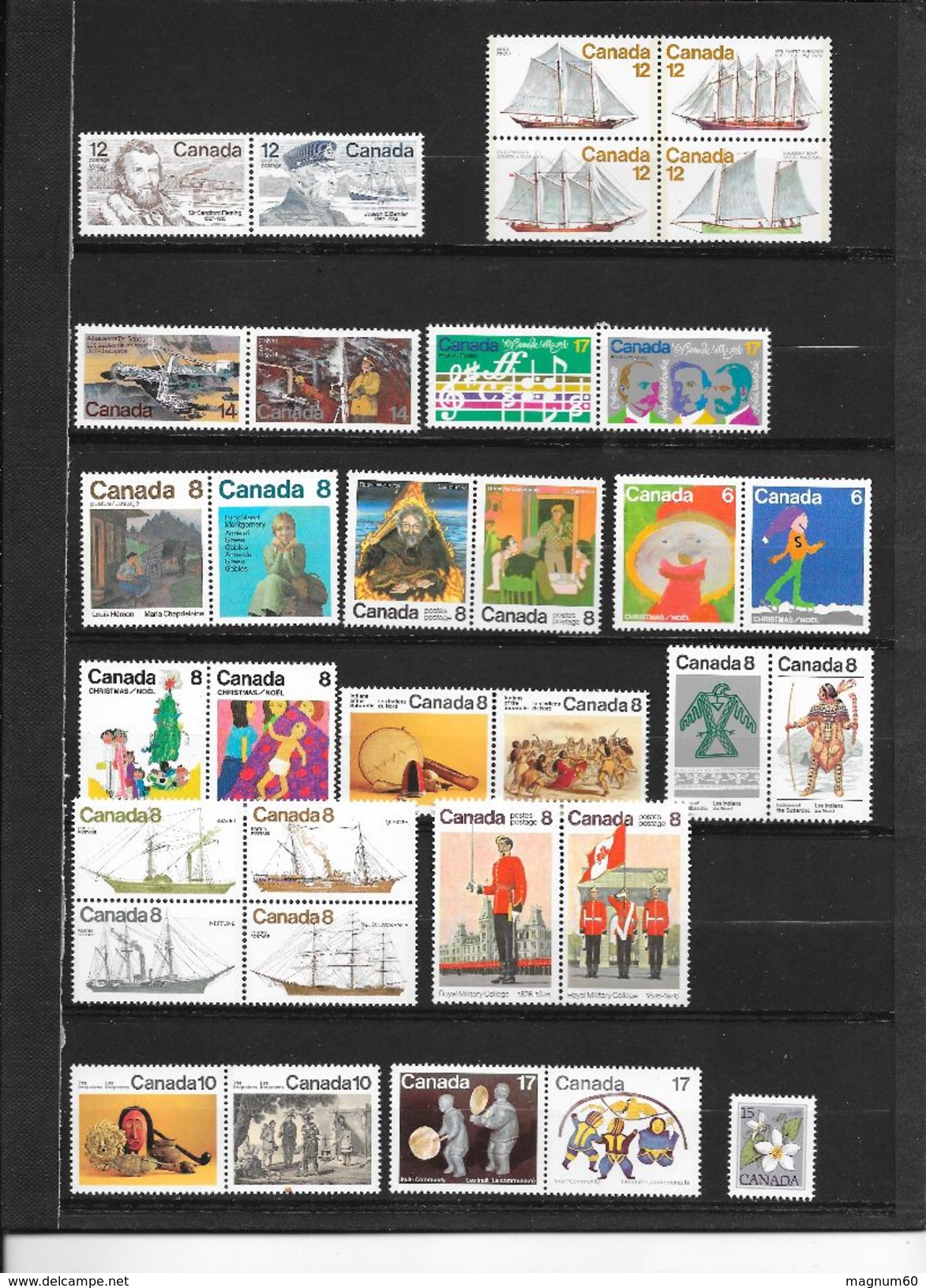 LOT DE TIMBRES ET BLOC DU CANADA - Collections