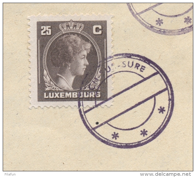 Luxembourg - 1945 - 5c &amp; 25c Charlotte On Cover From Esch Sur Sure (Gummistempel) To Rumelange - Brieven En Documenten