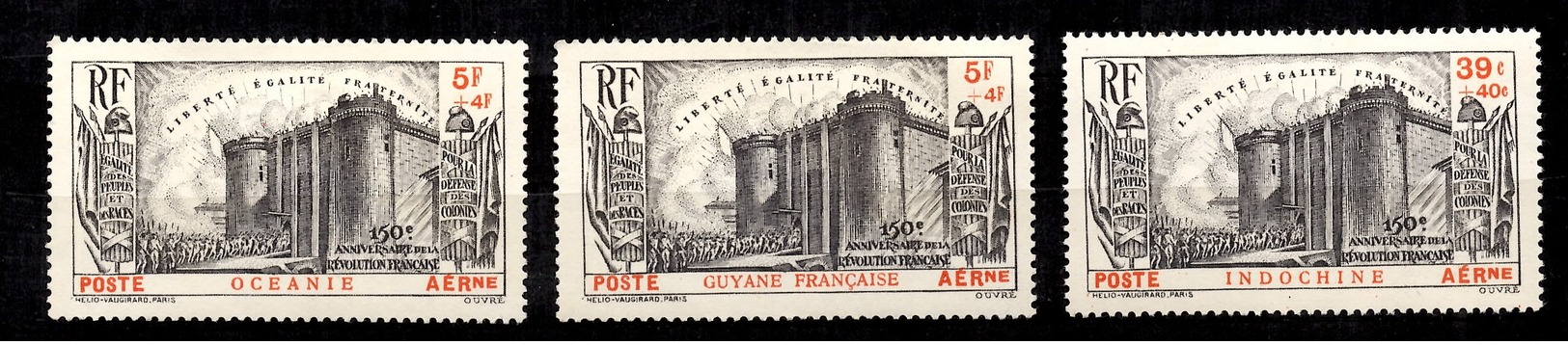 Série Révolution PA 1939 Indochine Neuf ** MNH, Guyane Et Océanie Neufs *. B/TB. A Saisir! - 1939 150e Anniversaire De La Révolution Française