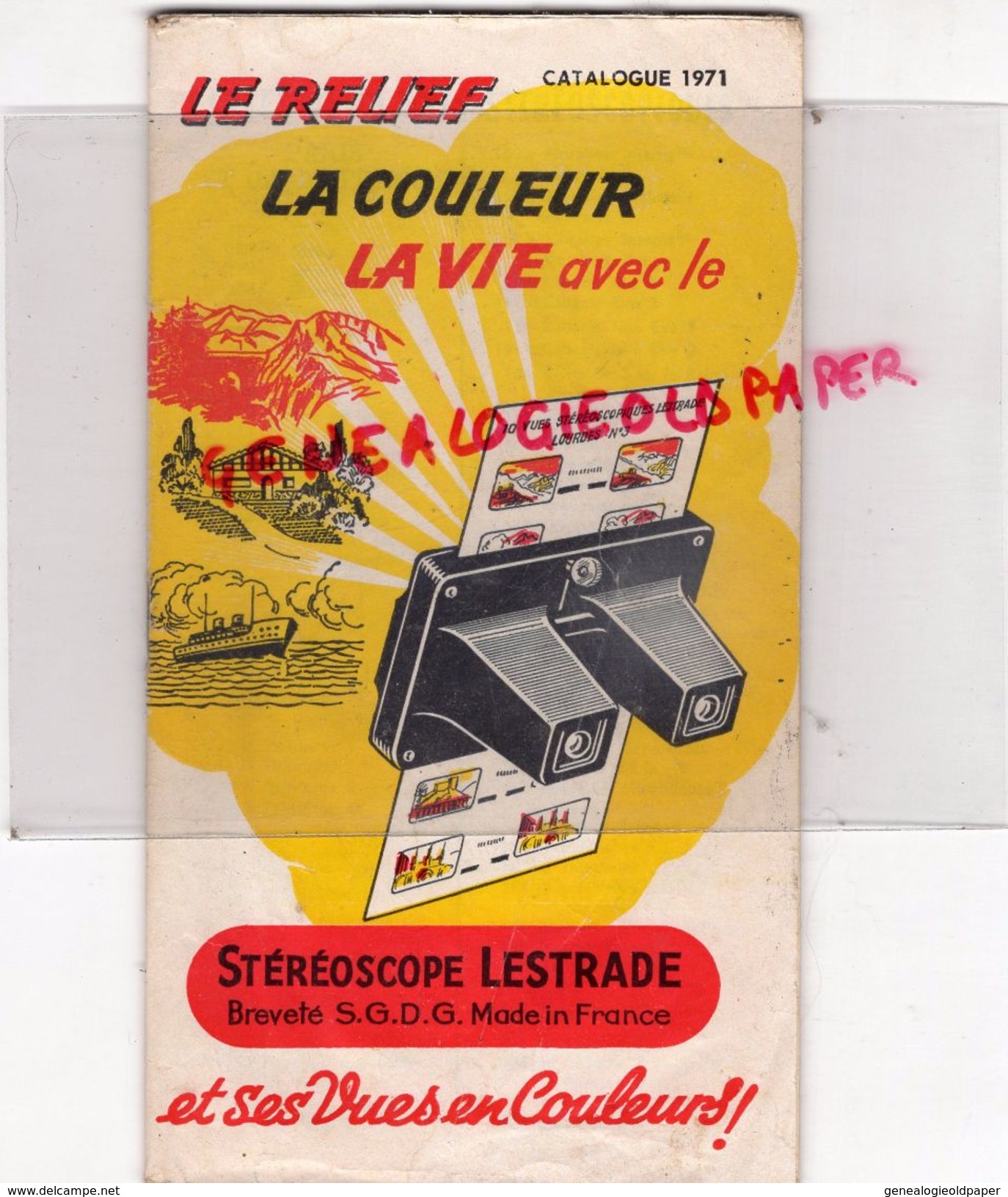 PHOTO- CATALOGUE STEREOSCOPE LESTRADE- DIAPOREX-PROJECTEUR -VISIOREX-VISIONNEUSE LIMINEX-65 VIC SUR BIGORRE - Old Professions