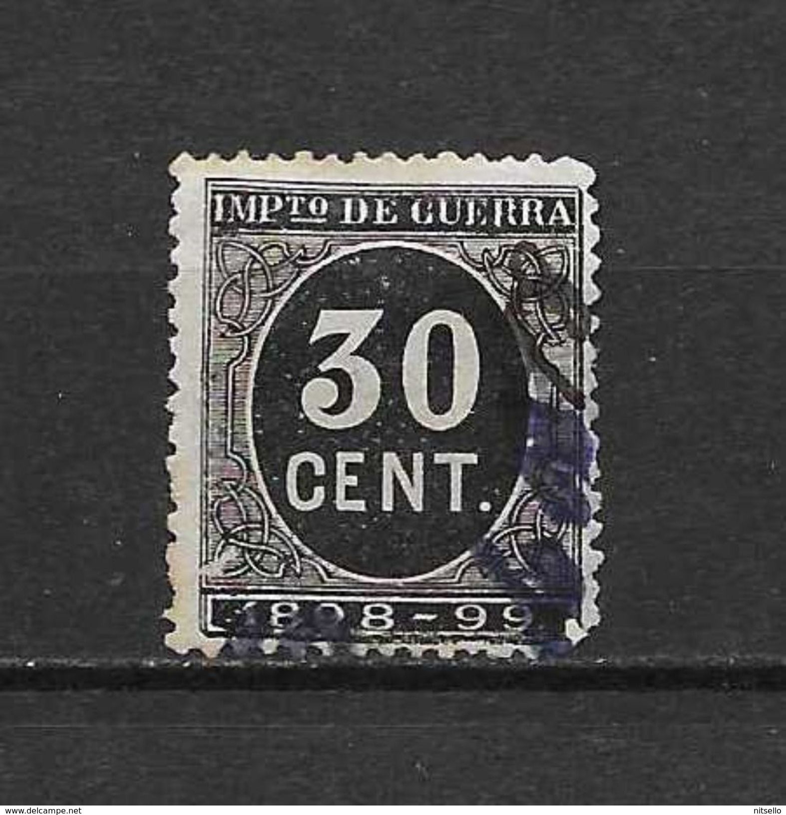 LOTE 2238 A /// (C015) ESPAÑA 1898 30 CTMOS NO CATALOGADO USADO ¡¡¡ OFERTA - LIQUIDATION - JE LIQUIDE !!! - Usados