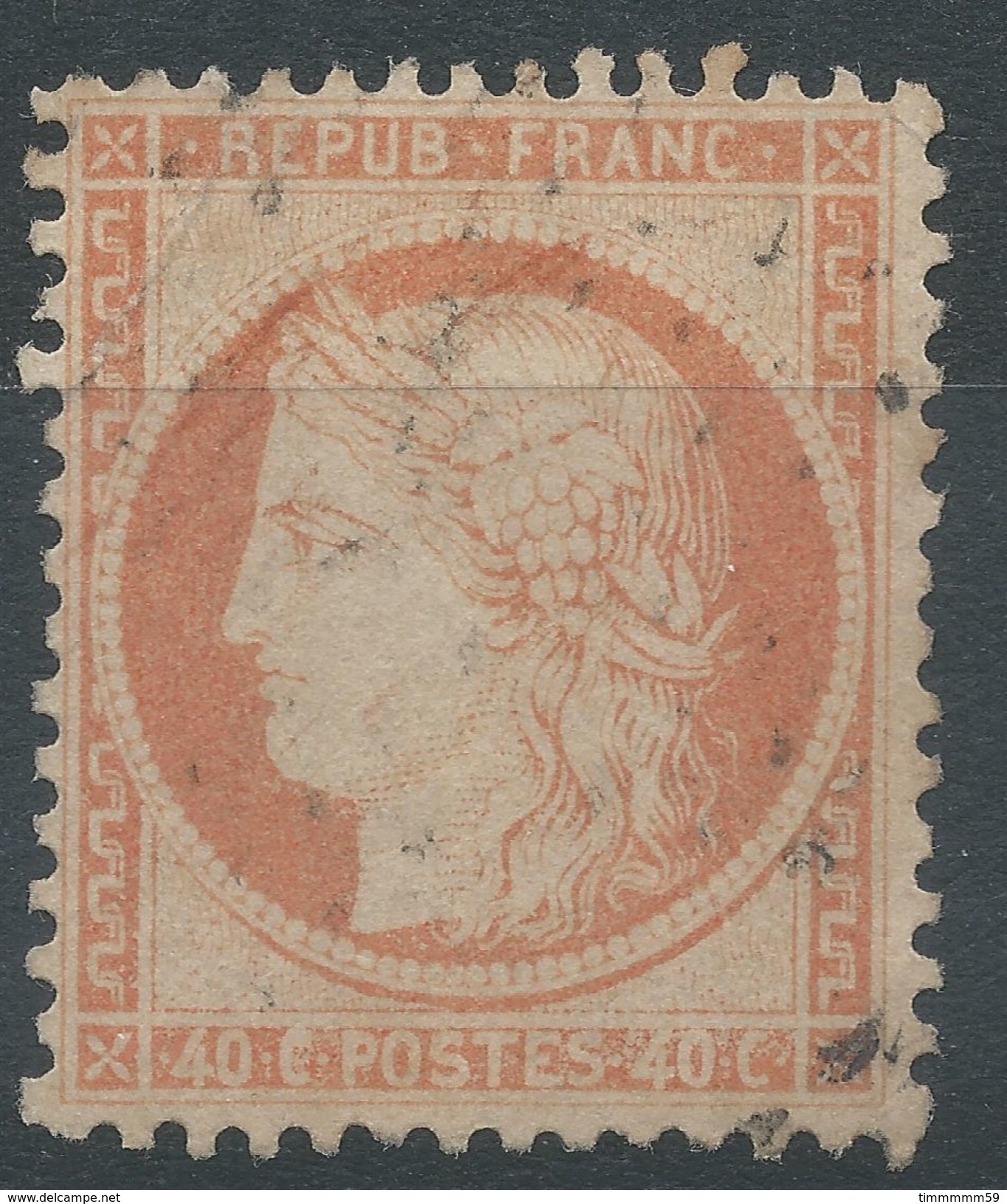 Lot N°38213  Variété/n°38, Oblit, Taches Blanches Dans 40C - 1870 Siege Of Paris