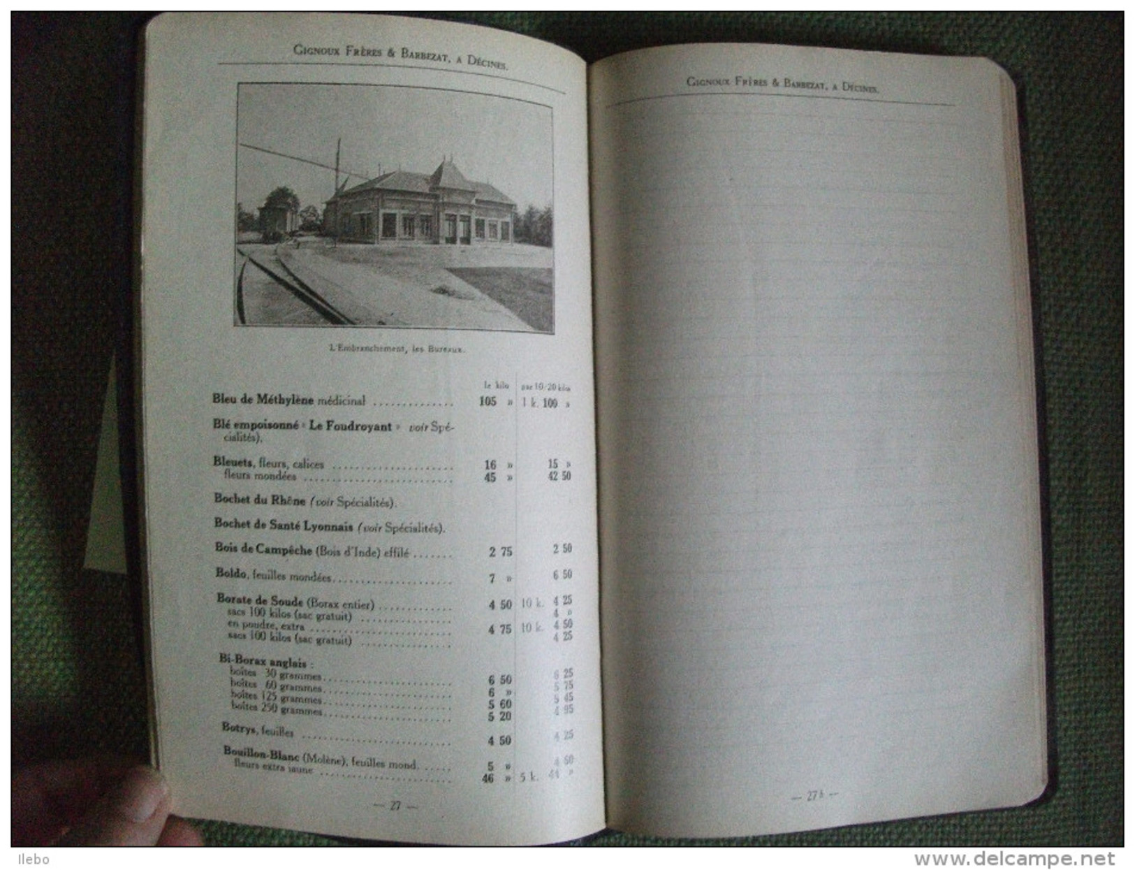 Agenda Gignoux Frères Et Barbezat à Décines Prix 1927 Usine Chimie Pharmacie Médecine - Rhône-Alpes