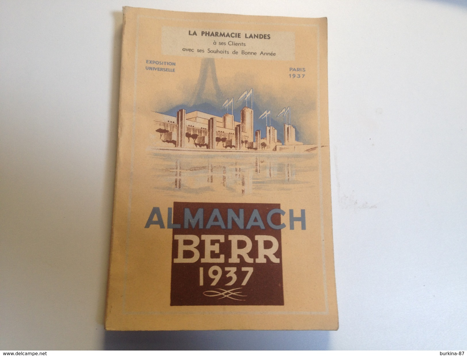 Almanach, BERR, 1937 , Environ 128 Pages, La Pharmacie LANDES - Grand Format : 1921-40