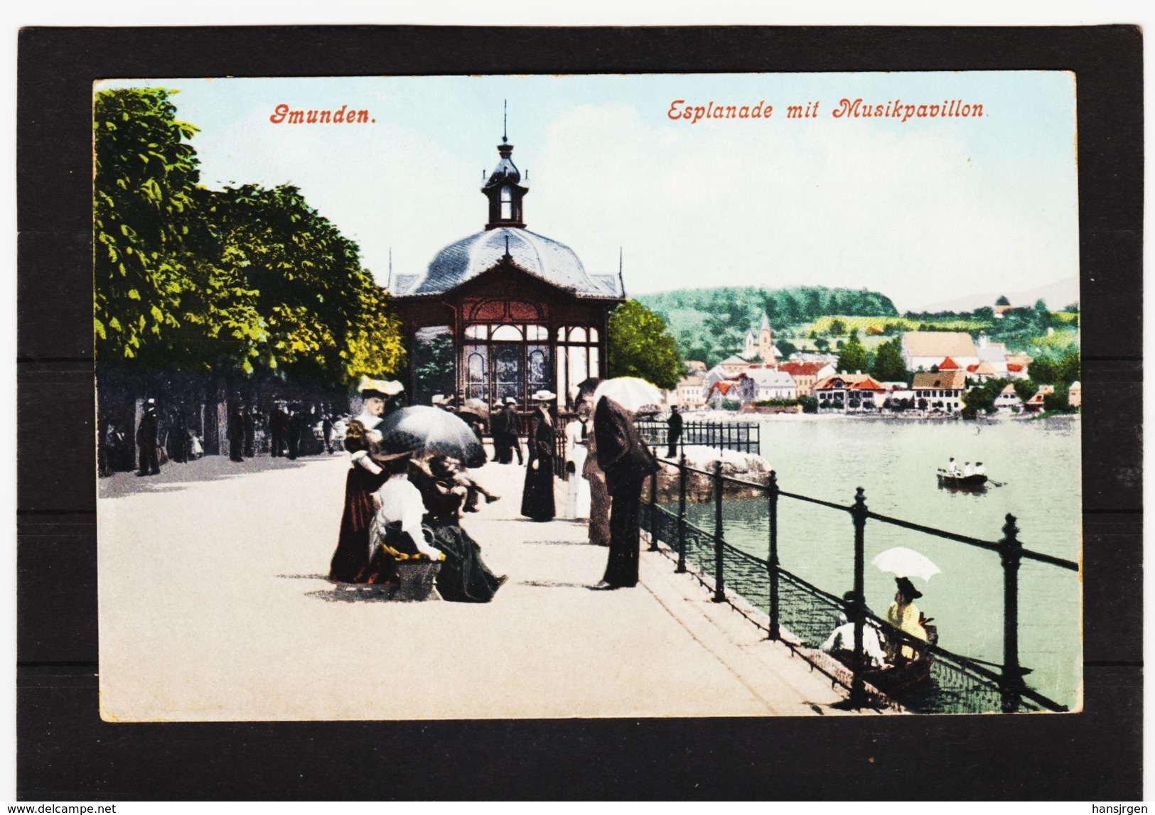 PRW586 PHOTOCHROMIEKARTE Nr. 153 JAHR 1908 ESPLANADE Mit MUSIKPAVILLON  GEBRAUCHT Siehe ABBILDUNG - Gmunden