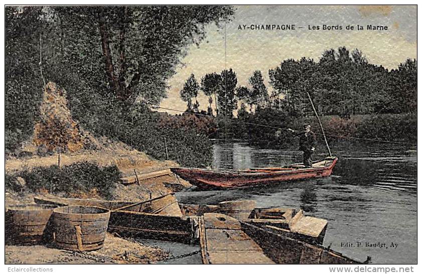 Ay En Champagne       51       Les Bords De La Marne   (voir Scan) - Ay En Champagne