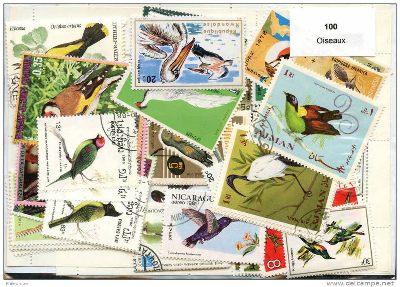 100 Timbres Thème Oiseaux - Sonstige & Ohne Zuordnung