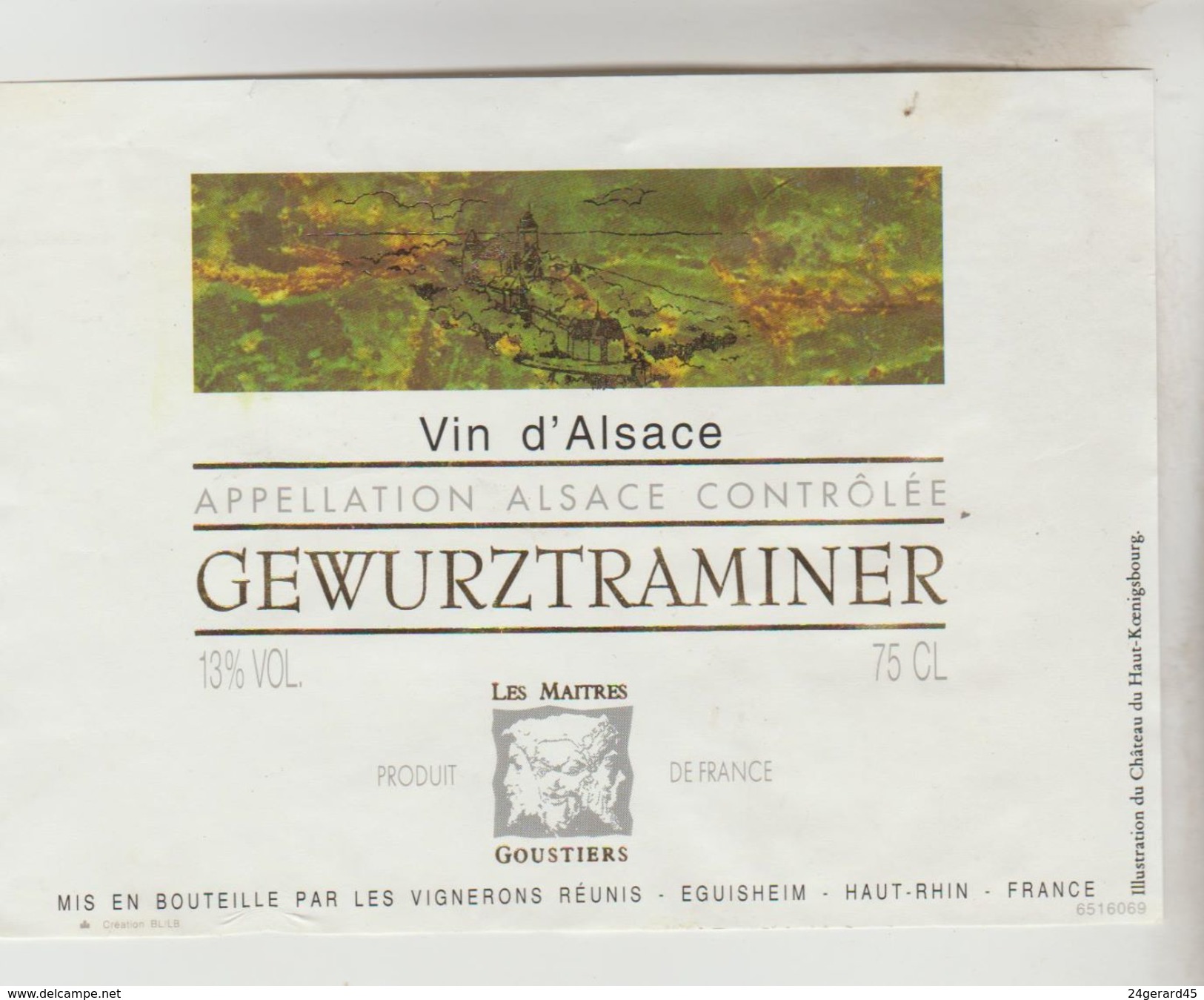 OENOPHILIE 5 ETIQUETTES VINS D'ALSACE - GewurztraminerClub sommeliers2008, Cave Turckheim2007, E. Preiss, Kaefferkopf200