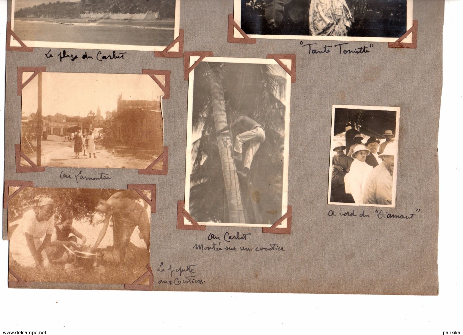 Usine De Riviere Salée.Le Carbet. Le Lamentin. Yacht  "le Bourg".etc...10 Photos Originales Sur Page D'album. 1926. - Otros & Sin Clasificación
