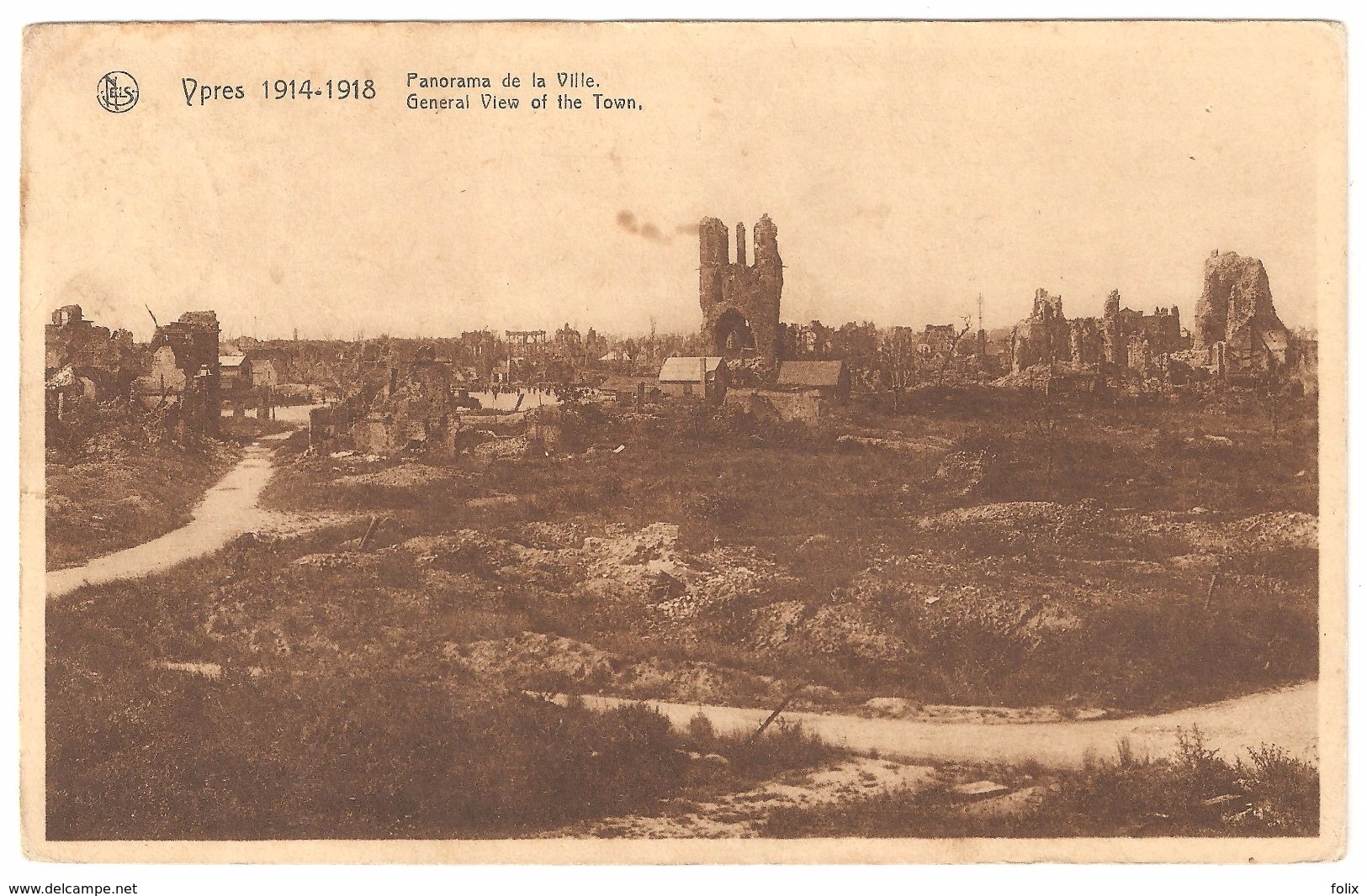 Ieper / Ypres - 1914-1918 - Panorama De La Ville - Oorlogsschade - Puinen - War / Guerre WW1 - Ieper