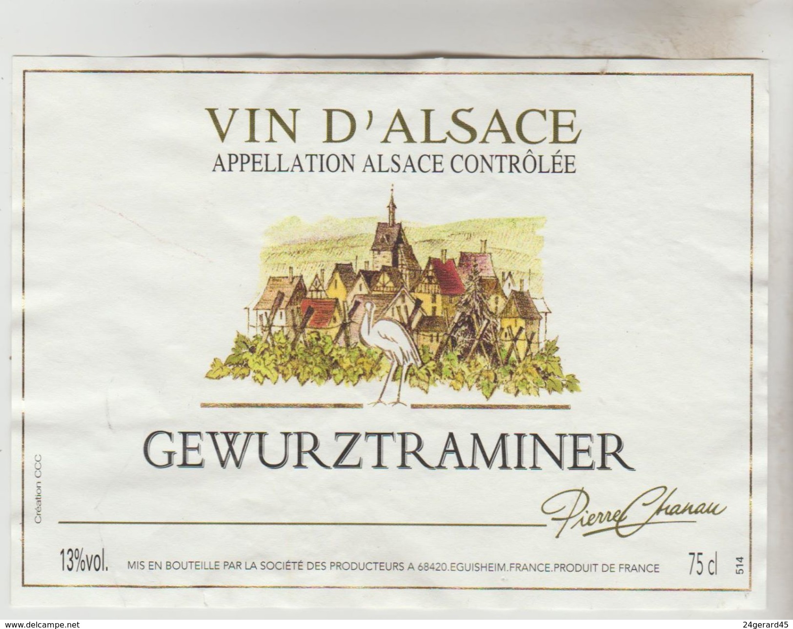 OENOPHILIE 6 ETIQUETTES VINS D'ALSACE - Gewurztraminer P.Chanau, J.M Strubbler, Dopf 2005, Lentz, P. Mittnacht 2006, Cel - Gewurztraminer