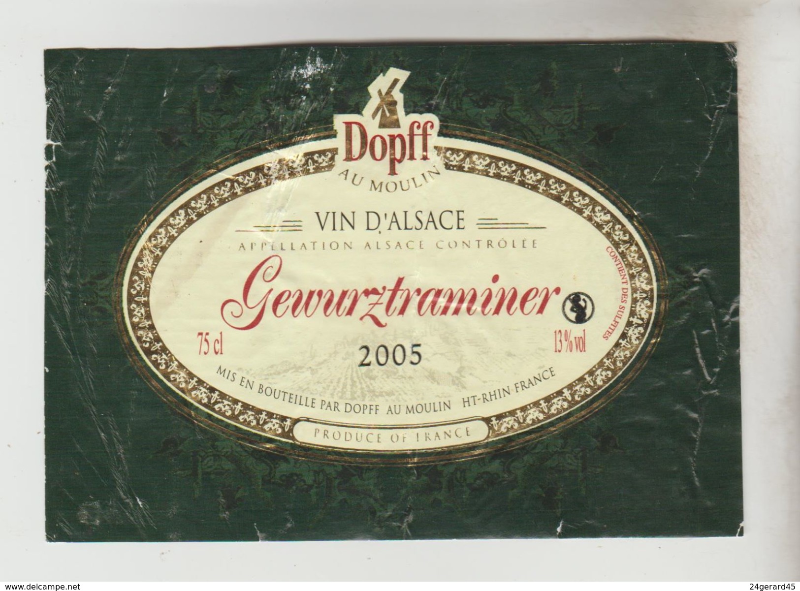 OENOPHILIE 6 ETIQUETTES VINS D'ALSACE - Gewurztraminer P.Chanau, J.M Strubbler, Dopf 2005, Lentz, P. Mittnacht 2006, Cel - Gewurztraminer