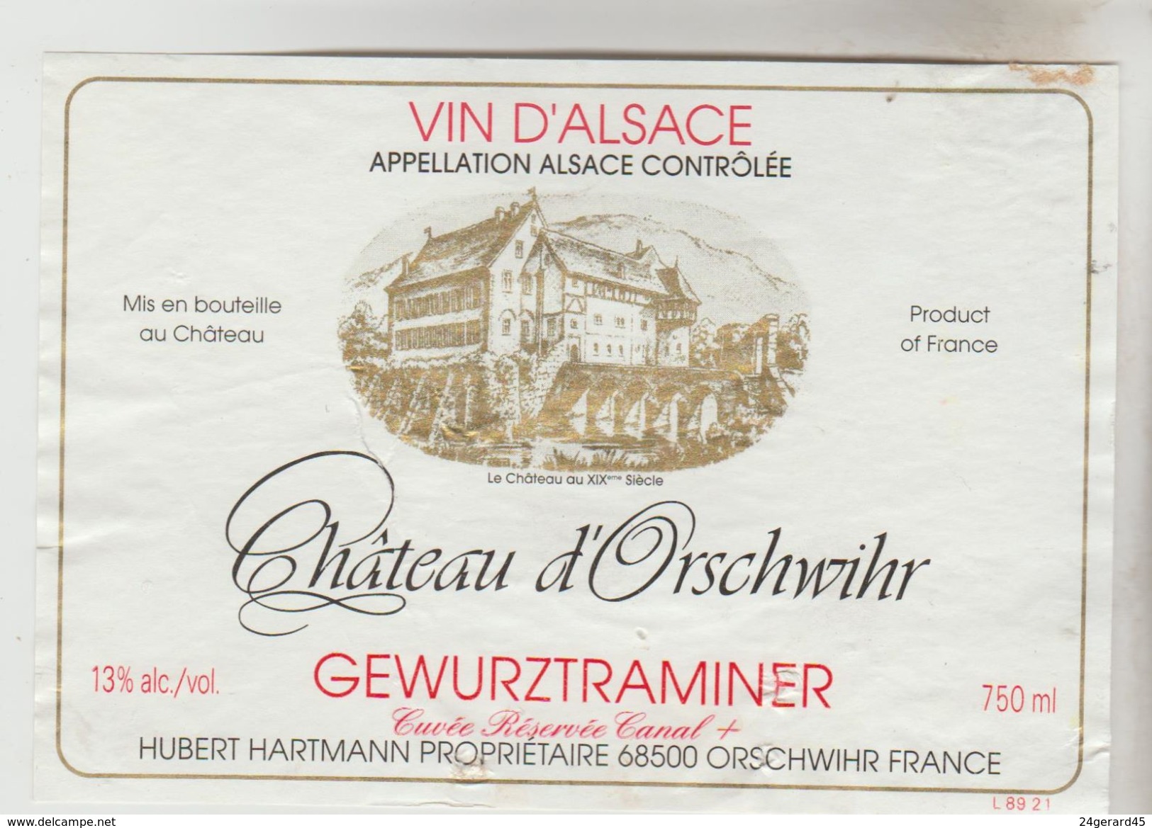 OENOPHILIE 4 ETIQUETTES VINS D'ALSACE - Gewurztraminer A.Thirion2002, Wolfberger97, A.Thirion2002 Vend.Tard., Chat. D'Or - Gewurztraminer