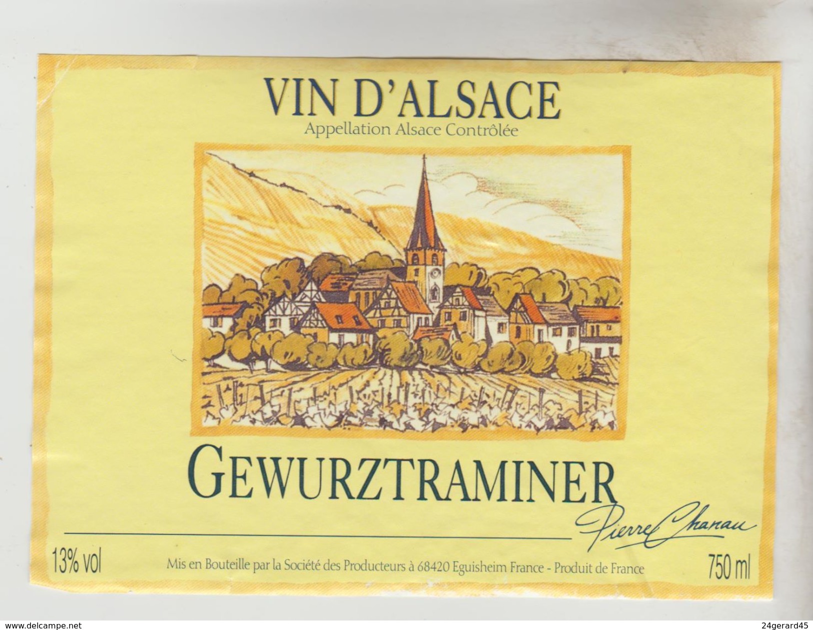 OENOPHILIE 5 ETIQUETTES VINS D'ALSACE - Gewurztraminer G.Eckle89, P. Chanau, A.L Baur, P.Dumoulin Storch, F. Engel 90 - Gewurztraminer