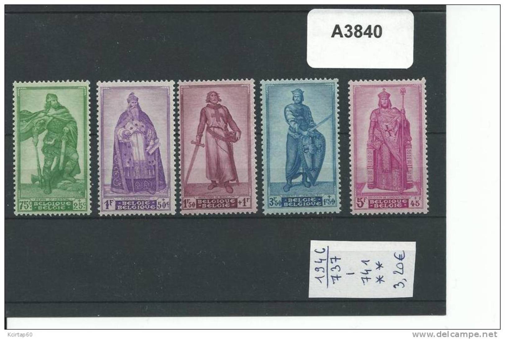 België 1946 (nr. 737-741) MNH ** - Ungebraucht