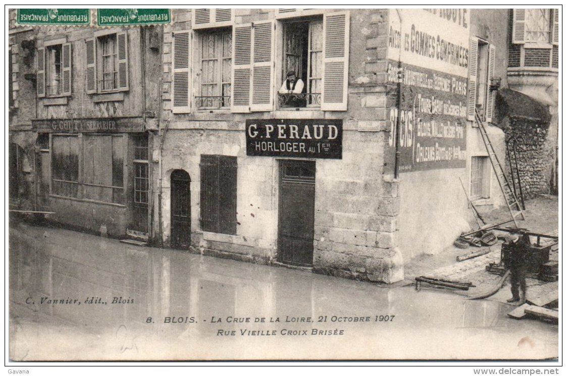 41 BLOIS - La Crue De La Loire 21 Octobre 1907 - Rue Vieille Croix Brisée - Blois