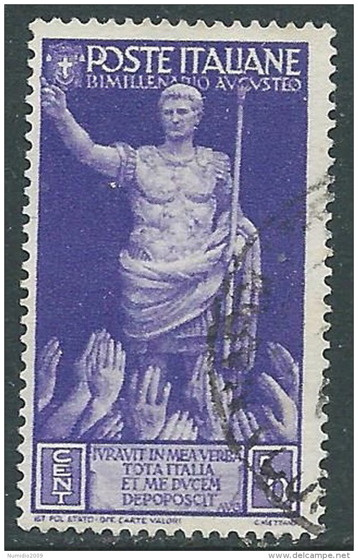 1937 REGNO USATO AUGUSTO 50 CENT - S421-13 - Gebraucht