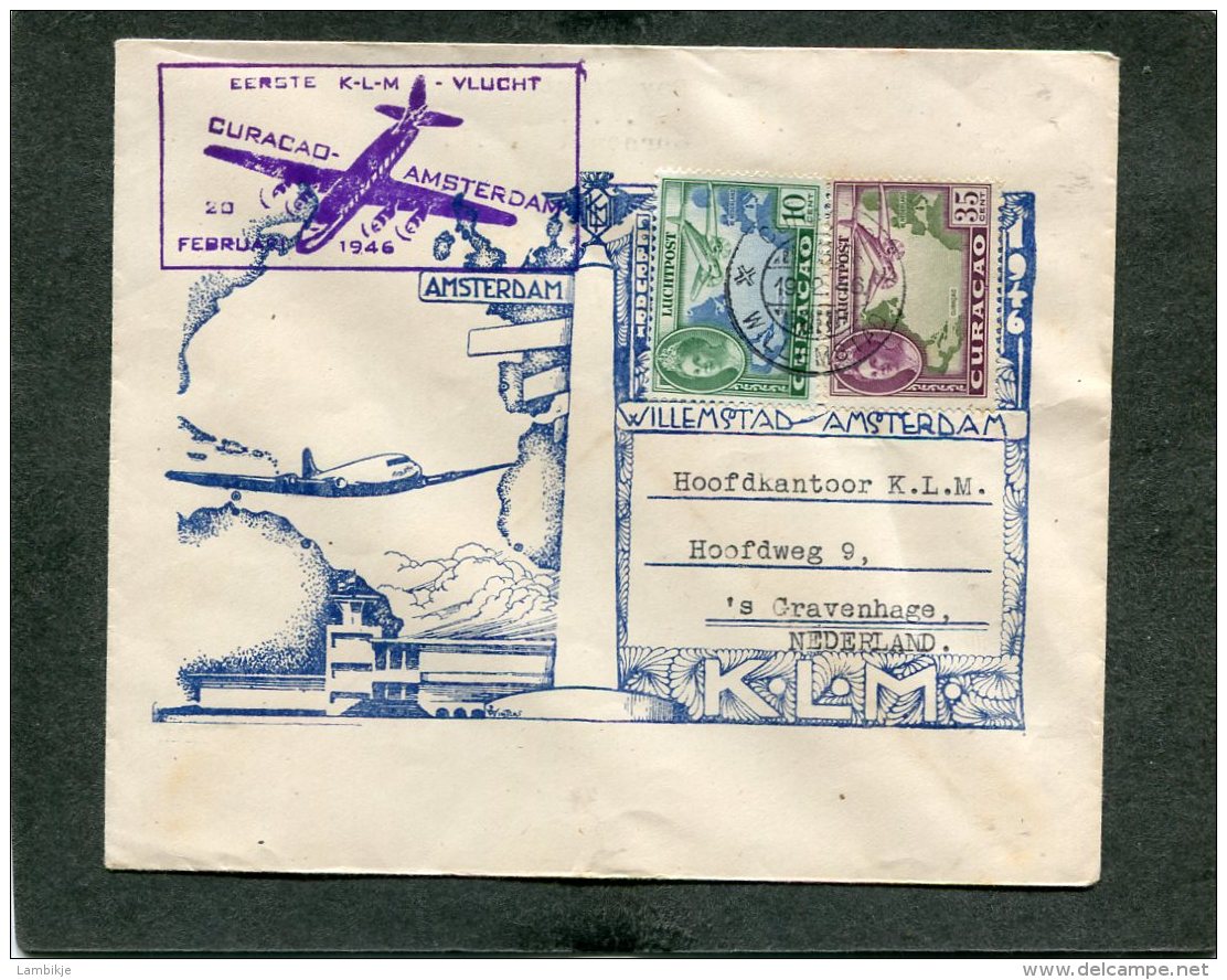 Curacao Cover Airmail First Flight 20-2-1946 - Niederländische Antillen, Curaçao, Aruba