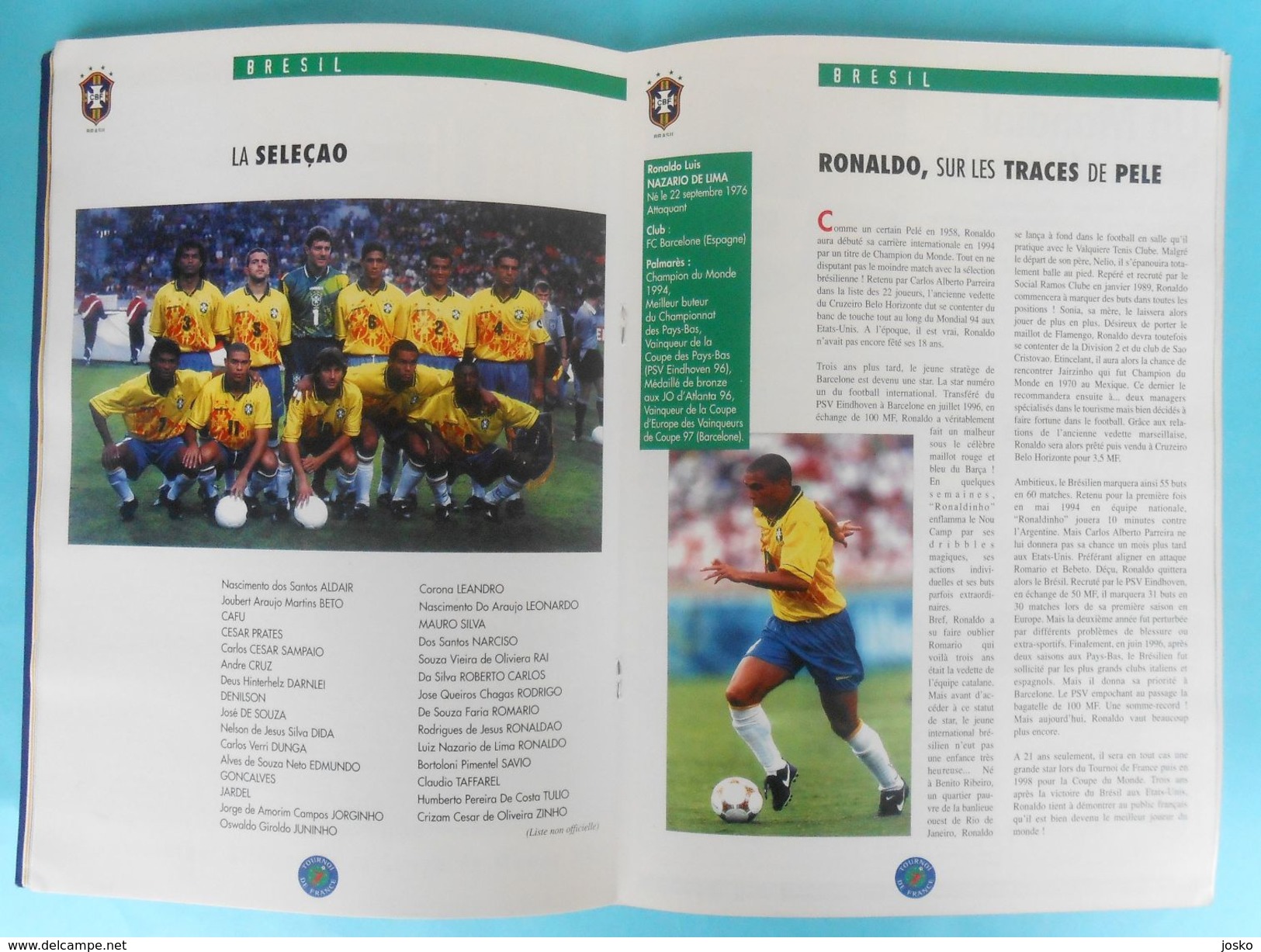 1997. TOURNOI DE FRANCE ... ENGLAND BRAZIL FRANCE ITALY football soccer programme fussball programm programma programa