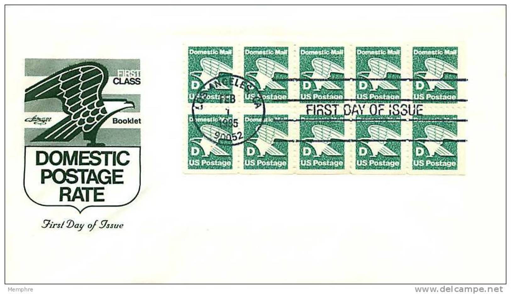 1985  Eagle D Rate  Booklet Pane Of 10  Sc 2113a - 1971-1980