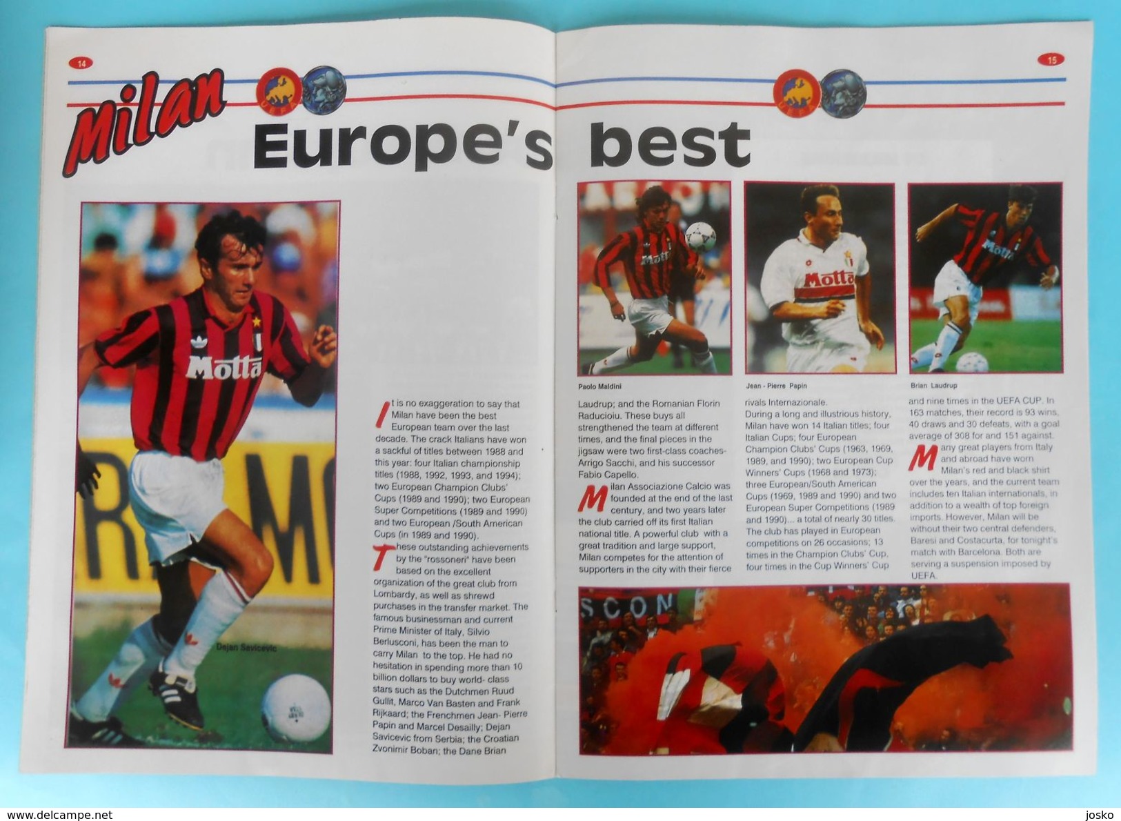 AC MILAN : FC BARCELONA - 1994. UEFA CHAMPIONS LEAGUE FINAL offic.football soccer programme programm programma programa