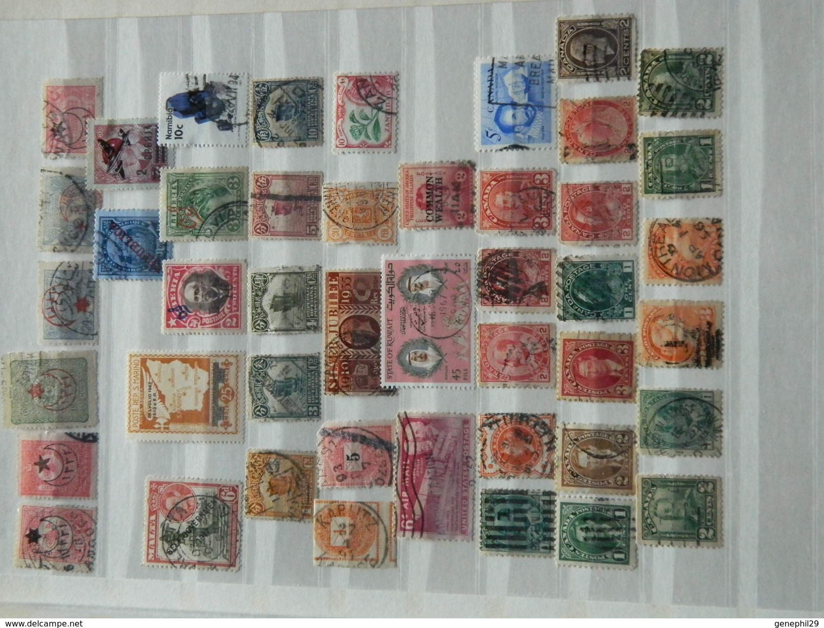 Petit Lot De 45 Timbres Oblitérés De Différente Régions Du Monde Quelques Timbres Anciens. - Collections (sans Albums)