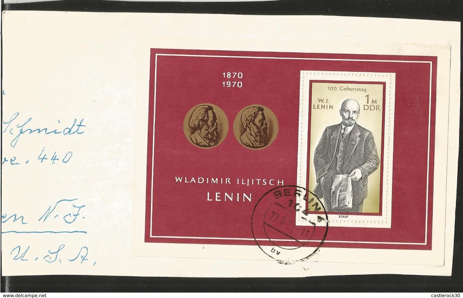 J) 1970 GERMANY, 100th BIRTHDAY OF WLADIMIR ILJITSCH LENIN1870-1970, CIRCULATED COVER, FINE - Other & Unclassified