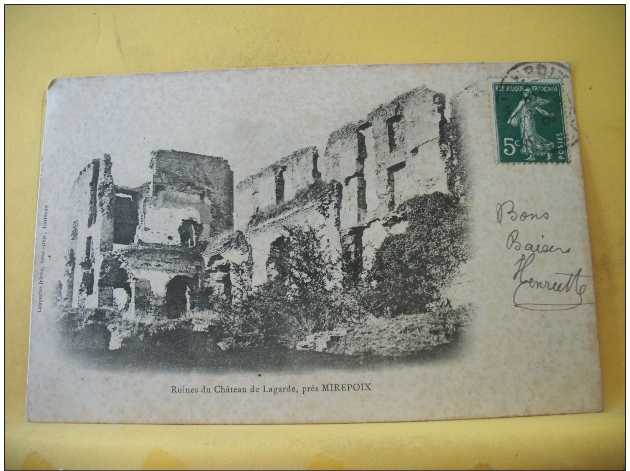 B12 8308 - CPA 1909 - 09 RUINES DU CHATEAU DE LAGARDE, PRES MIREPOIX - Otros & Sin Clasificación