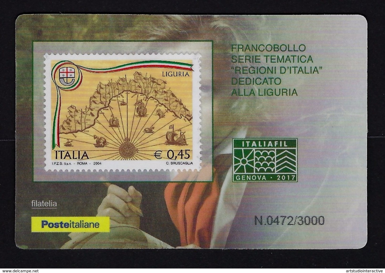 2017 ITALIA REPUBBLICA "ITALIAFIL GENOVA 2017" TESSERA FILATELICA (472/3000) - Philatelistische Karten