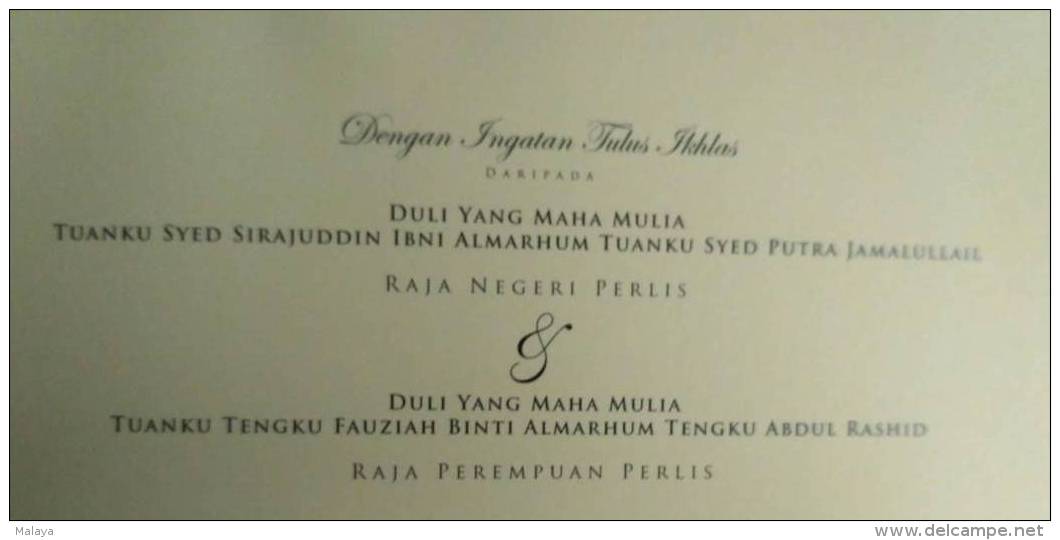 Malaysia Card Perlis Malaya Photo Sultan Tuanku Syed Sirajuddin &amp; Sultanah  Calligraphy 2017 - Perlis